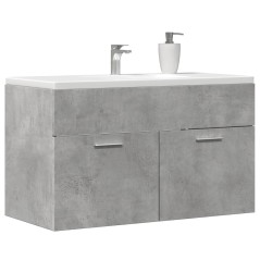 vidaXL Mobile Lavabo Bagno Grigio Cemento 90x38,5x46 cm Multistrato