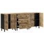 vidaXL Credenze 3 pz in Legno Massello di Mango vidaXL Credenze 3 pz in Legno Massello di Mango