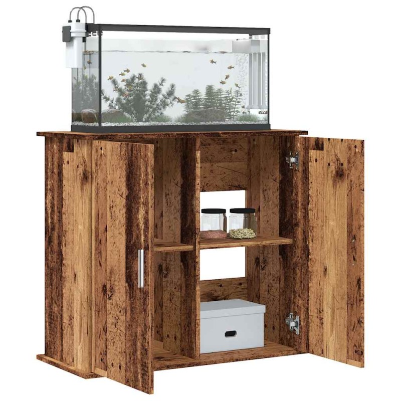 vidaXL Supporto Acquario 81x36x73 cm in Legno Multistrato Legno Antico vidaXL Supporto Acquario 81x36x73 cm in Legno Multistrato Legno Antico