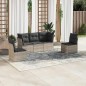 vidaXL Set Divano da Giardino 5pz con Cuscini Grigio Chiaro Polyrattan