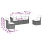 vidaXL Set Divano da Giardino 5pz con Cuscini Grigio Chiaro Polyrattan
