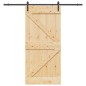 vidaXL Porta Scorrevole con Set Hardware 100x210cm Legno Massello Pino