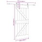 vidaXL Porta Scorrevole con Set Hardware 100x210cm Legno Massello Pino