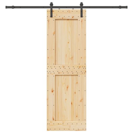 vidaXL Porta Scorrevole con Set Hardware 70x210 cm Legno Massello Pino