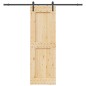 vidaXL Porta Scorrevole con Set Hardware 70x210 cm Legno Massello Pino