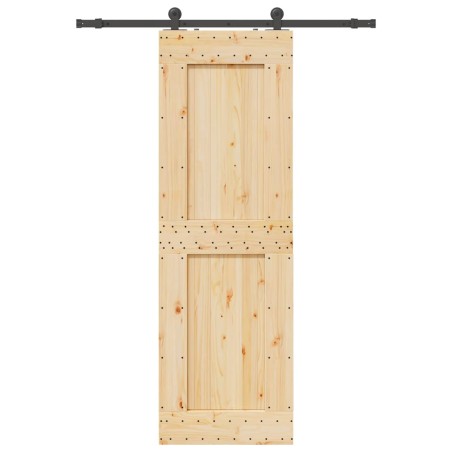 vidaXL Porta Scorrevole con Set Hardware 70x210 cm Legno Massello Pino