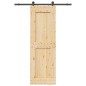 vidaXL Porta Scorrevole con Set Hardware 70x210 cm Legno Massello Pino