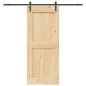 vidaXL Porta Scorrevole con Set Hardware 95x210 cm Legno Massello Pino