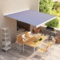 vidaXL Tendone Parasole in Tela Blu e Bianco 400x300 cm vidaXL Tendone Parasole in Tela Blu e Bianco 400x300 cm