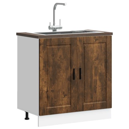 vidaXL Mobile base lavello Porto Rovere Fumo 80x46x81,5 cm Truciolato