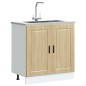vidaXL Mobile base lavello Porto Rovere Sonoma 80x46x81,5cm Truciolato vidaXL Mobile base lavello Porto Rovere Sonoma 80x46x81,5cm Truciolato