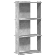 vidaXL Libreria 3 Ripiani Grigio Cemento 60x30x120 cm Multistrato