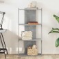 vidaXL Libreria 3 Ripiani Grigio Cemento 60x30x120 cm Multistrato