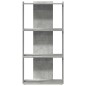 vidaXL Libreria 3 Ripiani Grigio Cemento 60x30x120 cm Multistrato