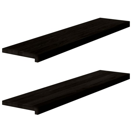 vidaXL Gradini 2 pz Marrone Scuro 110x30x2 cm Legno Massello Rovere