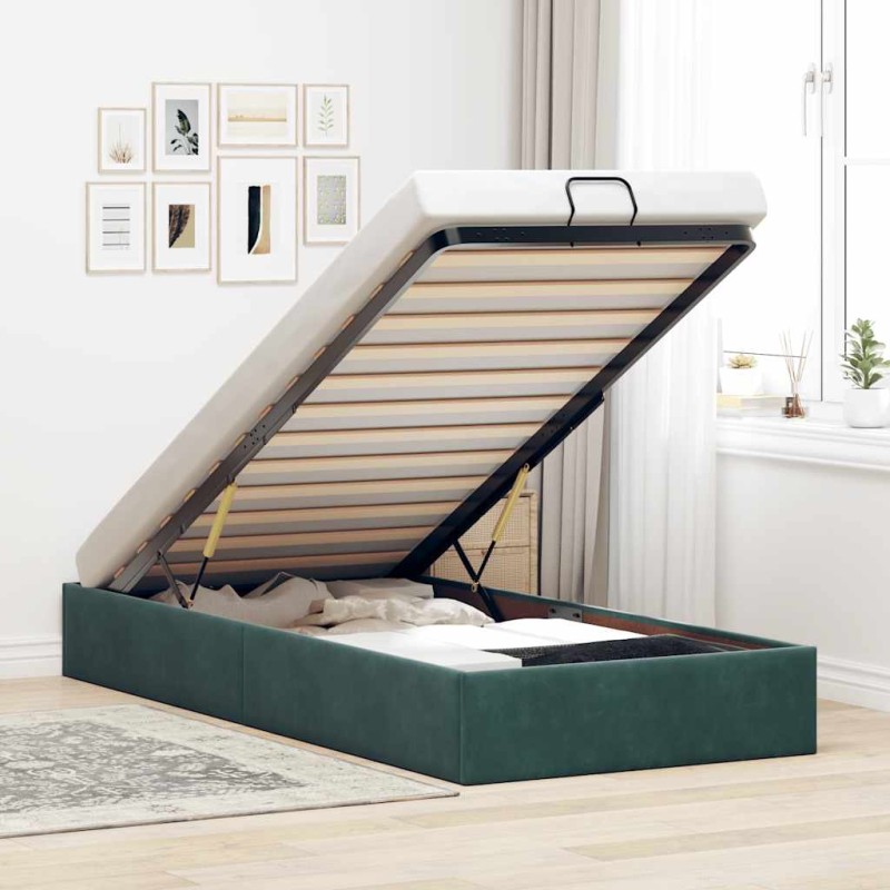 vidaXL Struttura Letto Pouf Senza Materasso 90x200 cm Velluto vidaXL Struttura Letto Pouf Senza Materasso 90x200 cm Velluto