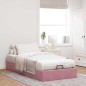 vidaXL Struttura Letto Pouf Senza Materasso Rosa 90x200 cm Velluto vidaXL Struttura Letto Pouf Senza Materasso Rosa 90x200 cm Velluto