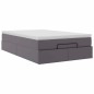 vidaXL Struttura Letto Pouf con Materasso Grigio 120x190 cm Similpelle vidaXL Struttura Letto Pouf con Materasso Grigio 120x190 cm Similpelle