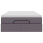 vidaXL Struttura Letto Pouf con Materasso Grigio 120x190 cm Similpelle vidaXL Struttura Letto Pouf con Materasso Grigio 120x190 cm Similpelle
