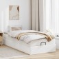 vidaXL Struttura Letto Pouf con Materasso Bianco 90x200 cm Similpelle vidaXL Struttura Letto Pouf con Materasso Bianco 90x200 cm Similpelle