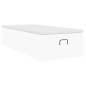 vidaXL Struttura Letto Pouf con Materasso Bianco 90x200 cm Similpelle vidaXL Struttura Letto Pouf con Materasso Bianco 90x200 cm Similpelle