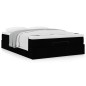 vidaXL Struttura Letto Pouf con Materasso Nero 140x200 cm Similpelle vidaXL Struttura Letto Pouf con Materasso Nero 140x200 cm Similpelle