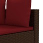 vidaXL Set Divani da Giardino 7 pz con Cuscini Marrone in Polyrattan
