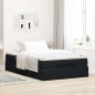 vidaXL Pouf Letto con Materasso Nero 120x190 cm Velluto vidaXL Pouf Letto con Materasso Nero 120x190 cm Velluto