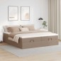 vidaXL Struttura Letto Pouf con Materassi 160x200 cm Similpelle