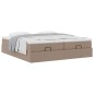 vidaXL Struttura Letto Pouf con Materassi 160x200 cm Similpelle