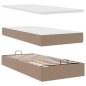 vidaXL Struttura Letto Pouf con Materassi 160x200 cm Similpelle