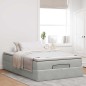 vidaXL Pouf Letto con Materasso Grigio Chiaro 120x190 cm in Velluto vidaXL Pouf Letto con Materasso Grigio Chiaro 120x190 cm in Velluto