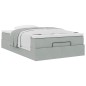 vidaXL Pouf Letto con Materasso Grigio Chiaro 120x190 cm in Velluto vidaXL Pouf Letto con Materasso Grigio Chiaro 120x190 cm in Velluto
