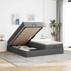 vidaXL Struttura Letto Pouf con Materassi 180x200 cm in Tessuto