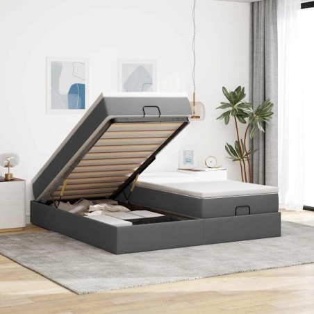 vidaXL Struttura Letto Pouf con Materassi 180x200 cm in Tessuto