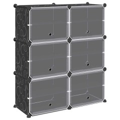 vidaXL Organizzatore Portaoggetti con 6 Cubi e Ante Trasparenti in PP