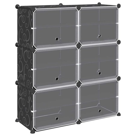 vidaXL Organizzatore Portaoggetti con 6 Cubi e Ante Trasparenti in PP