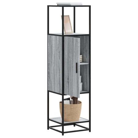 vidaXL Credenza Grigio Sonoma 35,5x35x139 cm Legno Multistrato Metallo