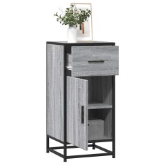 vidaXL Credenza Grigio Sonoma 35,5x35x76 cm in Truciolato e Metallo