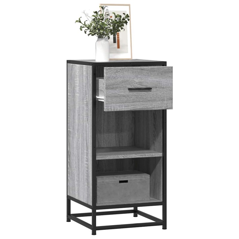 vidaXL Credenza Grigio Sonoma 35,5x35x76 cm in Truciolato e Metallo vidaXL Credenza Grigio Sonoma 35,5x35x76 cm in Truciolato e Metallo