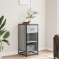 vidaXL Credenza Grigio Sonoma 35,5x35x76 cm in Truciolato e Metallo vidaXL Credenza Grigio Sonoma 35,5x35x76 cm in Truciolato e Metallo