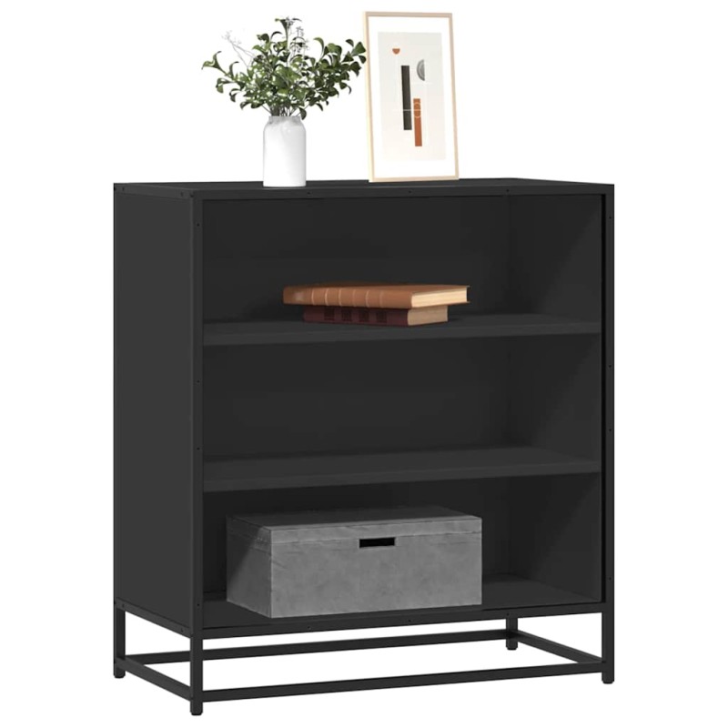 vidaXL Credenza Rovere Nera 68x35x76 cm in Truciolato e Metallo vidaXL Credenza Rovere Nera 68x35x76 cm in Truciolato e Metallo