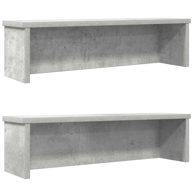 vidaXL Scaffali da Cucina Impilabili 2 pz Grigio Cemento 60x15x16 cm