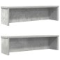 vidaXL Scaffali da Cucina Impilabili 2 pz Grigio Cemento 60x15x16 cm
