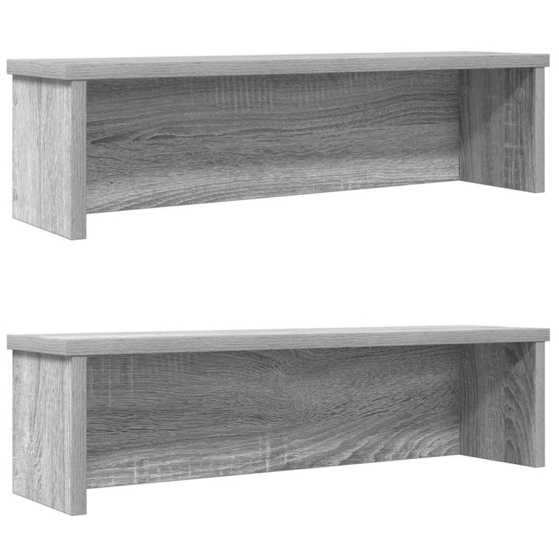 vidaXL Scaffali da Cucina Impilabili 2 pz Grigio Sonoma 60x15x16 cm