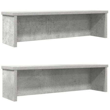vidaXL Scaffali da Cucina Impilabili 2 pz Grigio Cemento 50x15x16 cm