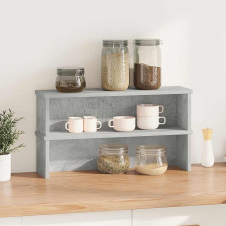 vidaXL Scaffali da Cucina Impilabili 2 pz Grigio Cemento 50x15x16 cm