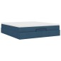 vidaXL Struttura Letto Pouf con Materasso Blu 180x200cm in Tessuto vidaXL Struttura Letto Pouf con Materasso Blu 180x200cm in Tessuto