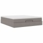 vidaXL Struttura Letto Pouf con Materasso Tortora 180x200cm in Tessuto vidaXL Struttura Letto Pouf con Materasso Tortora 180x200cm in Tessuto