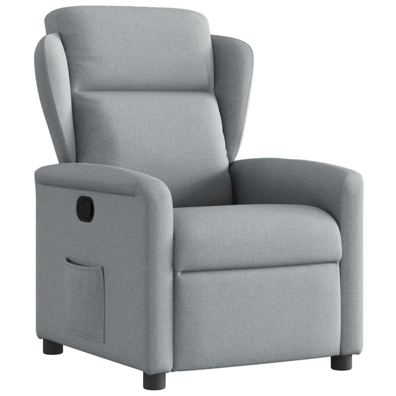 vidaXL Poltrona Reclinabile in Tessuto Grigio Chiaro